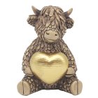 Highland Cow Ornament (with Gold Heart)