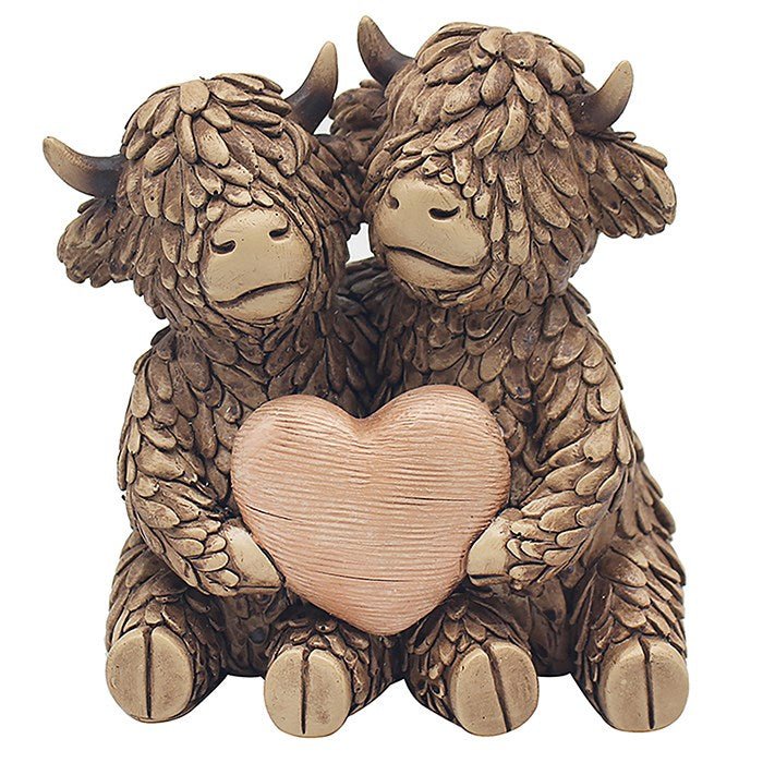 Highland Cow Ornament (with Heart)