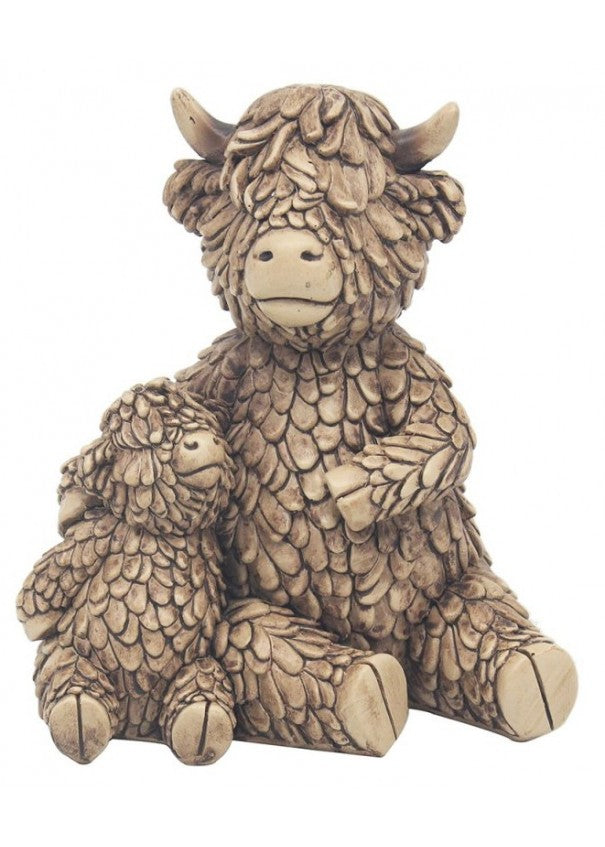 Highland Cow & Calf Ornament