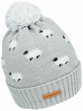 Load image into Gallery viewer, Ladies Sheep Print Knitted Bobble Hat (Pink / Grey / Natural)
