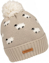 Load image into Gallery viewer, Ladies Sheep Print Knitted Bobble Hat (Pink / Grey / Natural)
